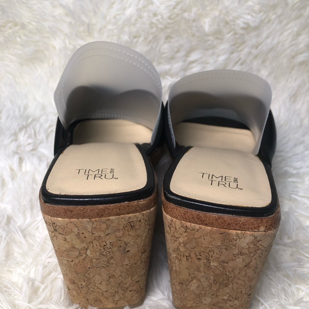 Black Twist-Knot Slide Wedges size 9 NWT - Picture 6 of 16